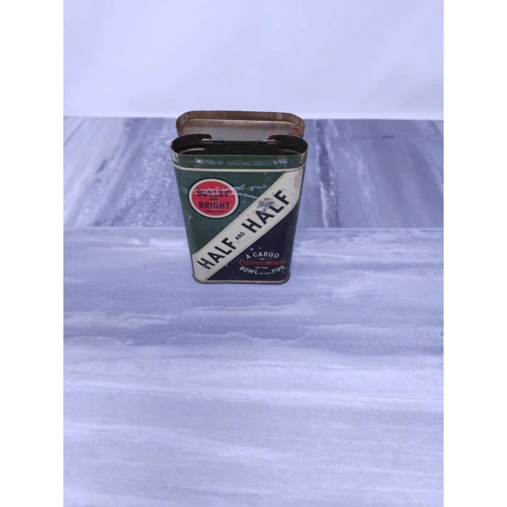 Vintage Burley & Bright HALF and HALF Pipe Tobacco Tin Empty